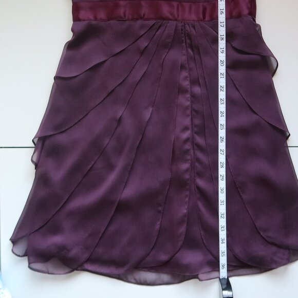 Adrianna Papell Purple One Shoulder Chiffon Cocktail Pleated Ruffle Dress  6 - Picture 12 of 16